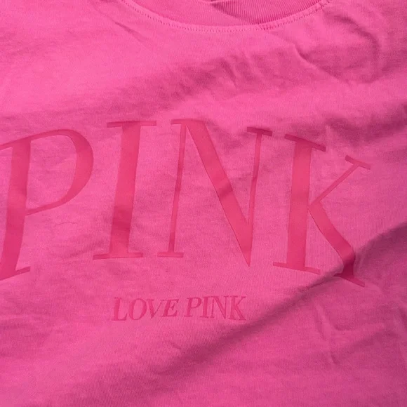 PINK Victoria's Secret cropped Tee - Bold Pink - Picture 3 of 3